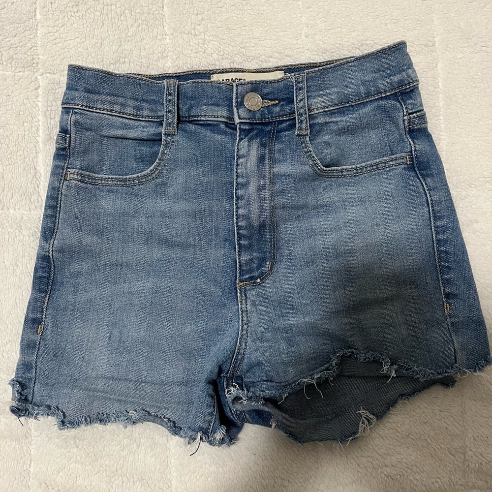 GARAGE HIGH RISE DENIM SHORTS - Picture 1 of 7